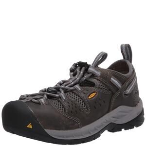 KEEN Utility Atlanta Cool 2 Low Steel Toe ESD Work Shoe,Gargoyle/Blue Fog 5Wide